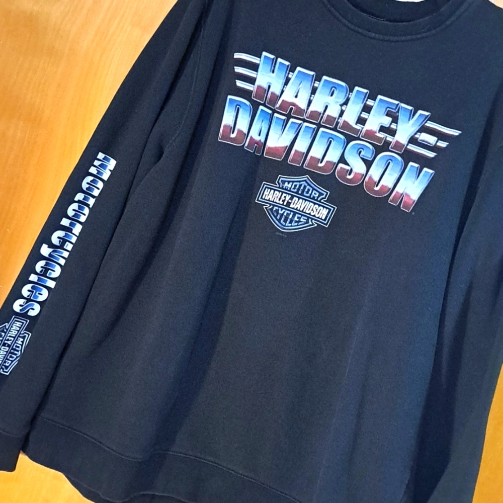 Harley Davidson men's crew neck sweatshirt long sleeve, cotton, Deadwood HD